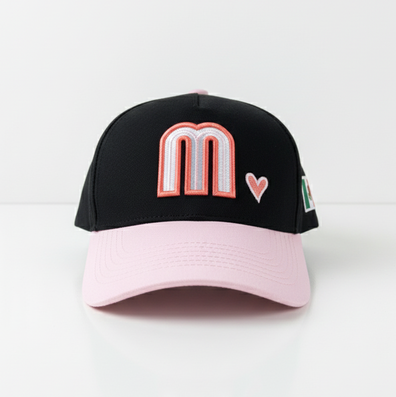 Black / Pink Brim Mexico National Hat