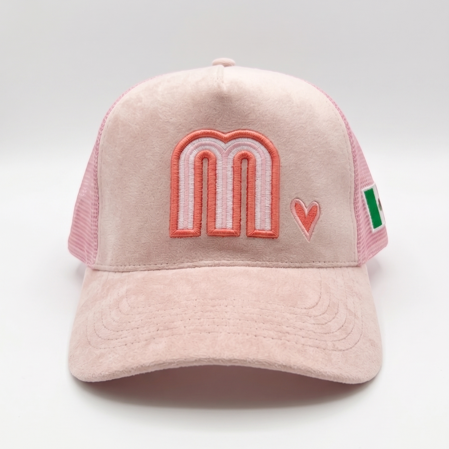 Pink Velvet Trucker Mexico National Hat
