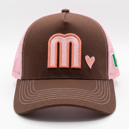 Brown/Pink Trucker Mexico National Hat