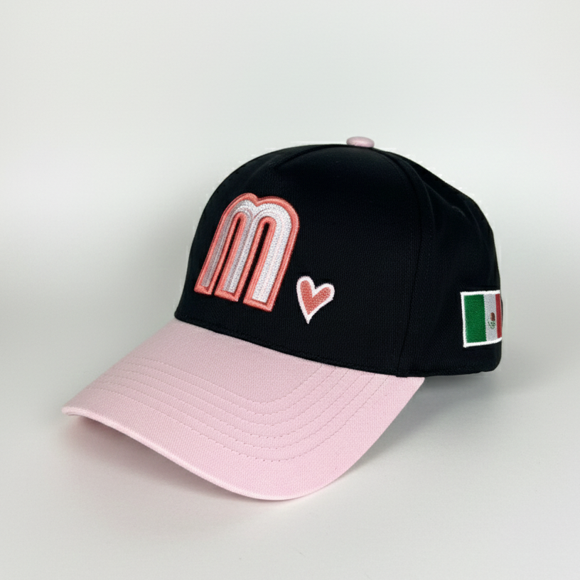 Black / Pink Brim Mexico National Hat