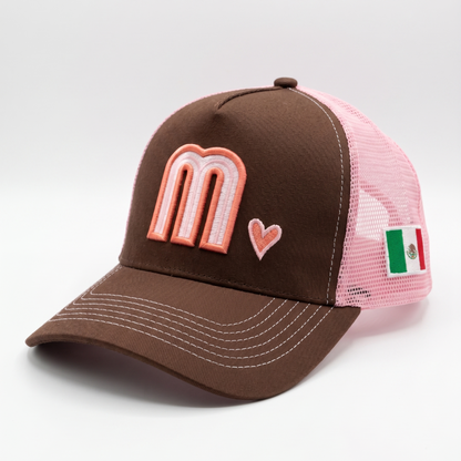 Brown/Pink Trucker Mexico National Hat